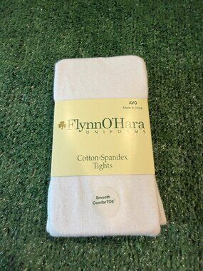 Flynn O’Hara White Cotton Spandex Tights Smooth Comfort Toe